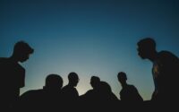 silhouette photo of people